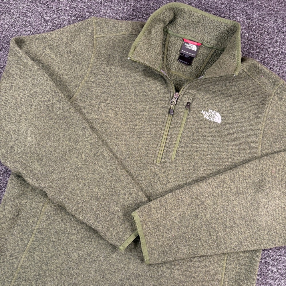 The North Face Gordon Lyons Pullover Mens Large Green Quarter Zip Fleece 277